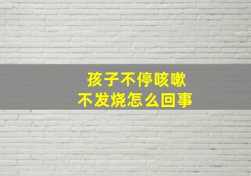 孩子不停咳嗽不发烧怎么回事