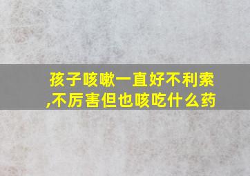 孩子咳嗽一直好不利索,不厉害但也咳吃什么药