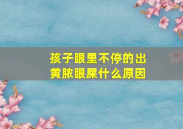 孩子眼里不停的出黄脓眼屎什么原因