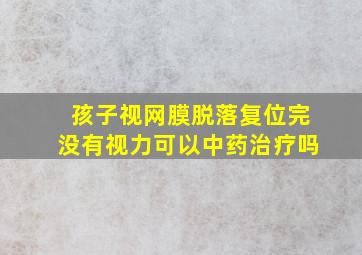 孩子视网膜脱落复位完没有视力可以中药治疗吗