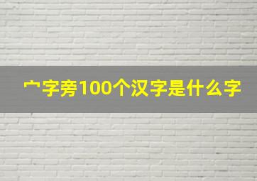 宀字旁100个汉字是什么字