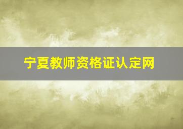 宁夏教师资格证认定网