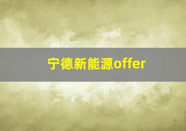 宁德新能源offer