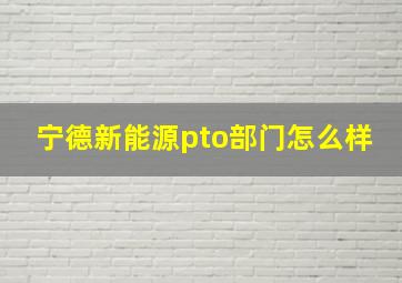 宁德新能源pto部门怎么样