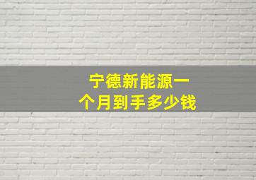 宁德新能源一个月到手多少钱