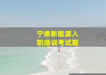 宁德新能源入职培训考试题