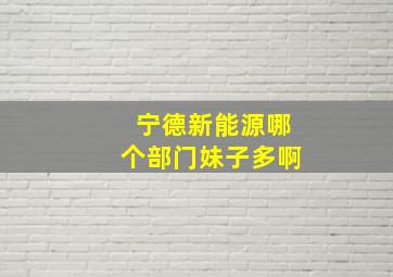 宁德新能源哪个部门妹子多啊