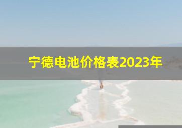 宁德电池价格表2023年