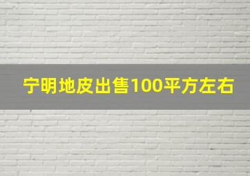 宁明地皮出售100平方左右