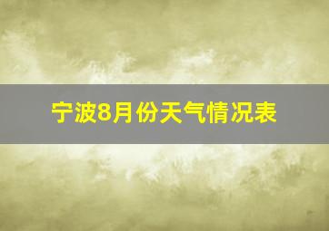 宁波8月份天气情况表