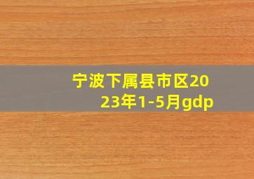 宁波下属县市区2023年1-5月gdp