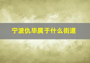 宁波仇毕属于什么街道