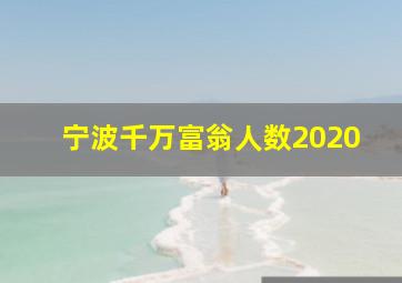 宁波千万富翁人数2020