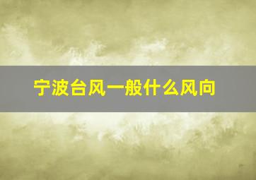 宁波台风一般什么风向