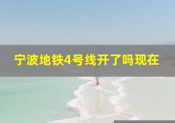 宁波地铁4号线开了吗现在