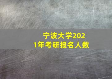 宁波大学2021年考研报名人数