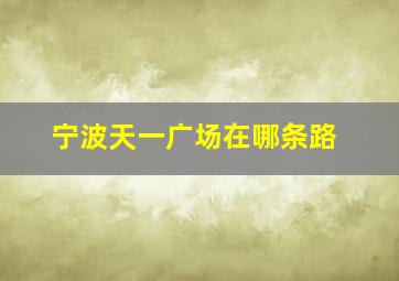 宁波天一广场在哪条路