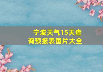 宁波天气15天查询预报表图片大全