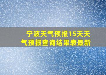 宁波天气预报15天天气预报查询结果表最新