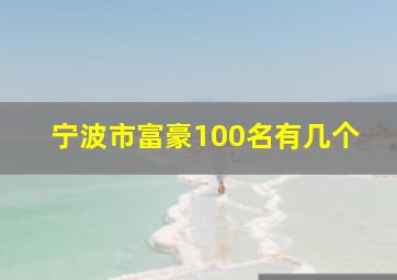 宁波市富豪100名有几个