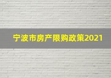 宁波市房产限购政策2021