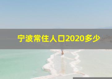 宁波常住人口2020多少