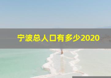 宁波总人口有多少2020