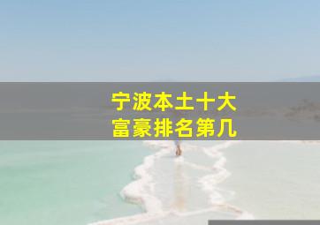 宁波本土十大富豪排名第几