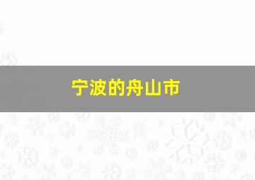 宁波的舟山市