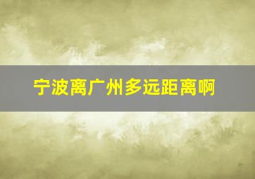 宁波离广州多远距离啊