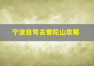 宁波自驾去普陀山攻略