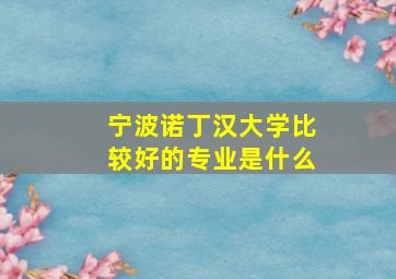 宁波诺丁汉大学比较好的专业是什么