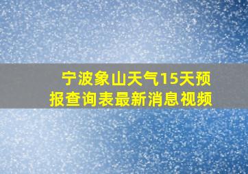 宁波象山天气15天预报查询表最新消息视频