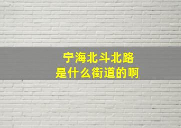 宁海北斗北路是什么街道的啊