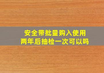 安全带批量购入使用两年后抽检一次可以吗