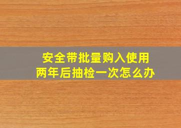 安全带批量购入使用两年后抽检一次怎么办