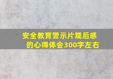 安全教育警示片观后感的心得体会300字左右