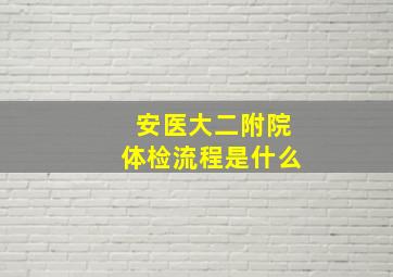 安医大二附院体检流程是什么