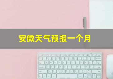 安微天气预报一个月