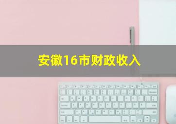 安徽16市财政收入