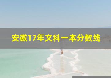 安徽17年文科一本分数线