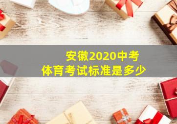 安徽2020中考体育考试标准是多少