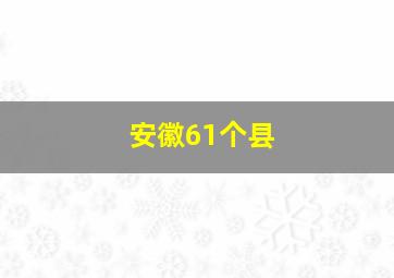 安徽61个县