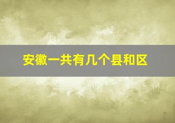 安徽一共有几个县和区