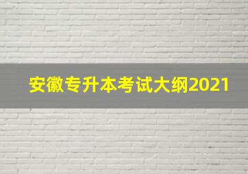 安徽专升本考试大纲2021