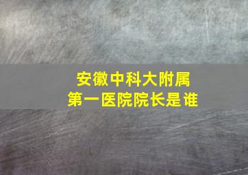 安徽中科大附属第一医院院长是谁