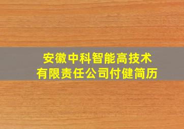 安徽中科智能高技术有限责任公司付健简历