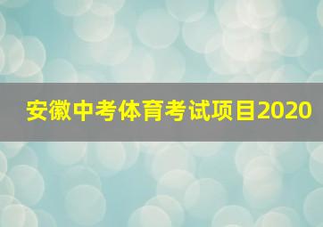 安徽中考体育考试项目2020