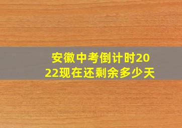 安徽中考倒计时2022现在还剩余多少天