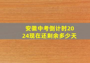 安徽中考倒计时2024现在还剩余多少天